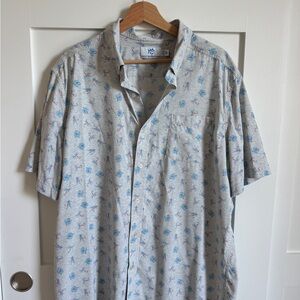 Southern Tide Light Gray Shirt with Blue and Red Accents